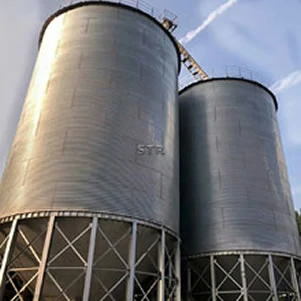 Hopper bottom steel silo for grain storage